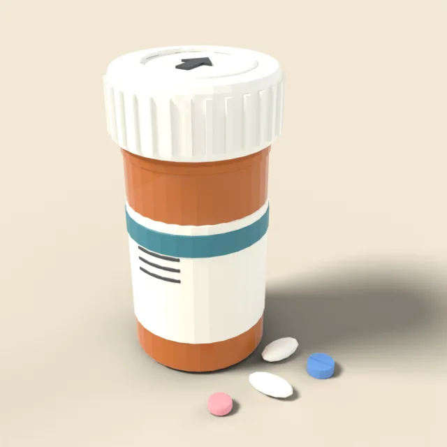 Medicine pill bottle with cap