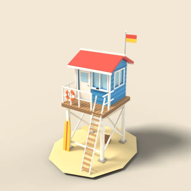 Lifeguard hut on tall stilts