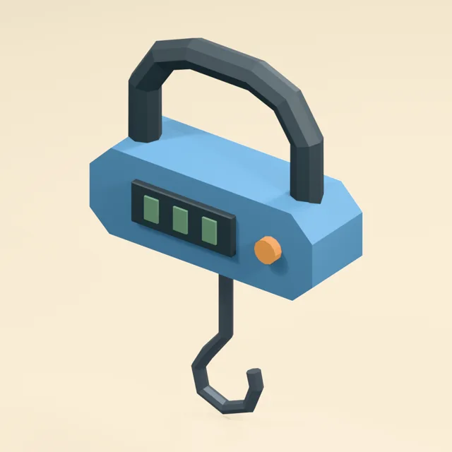 Handheld luggage scale with captured load hook