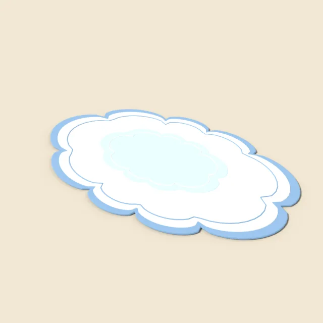 Cloud-shaped rug with wavy edge