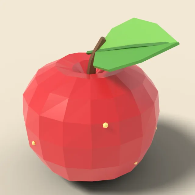 Red apple with leaf