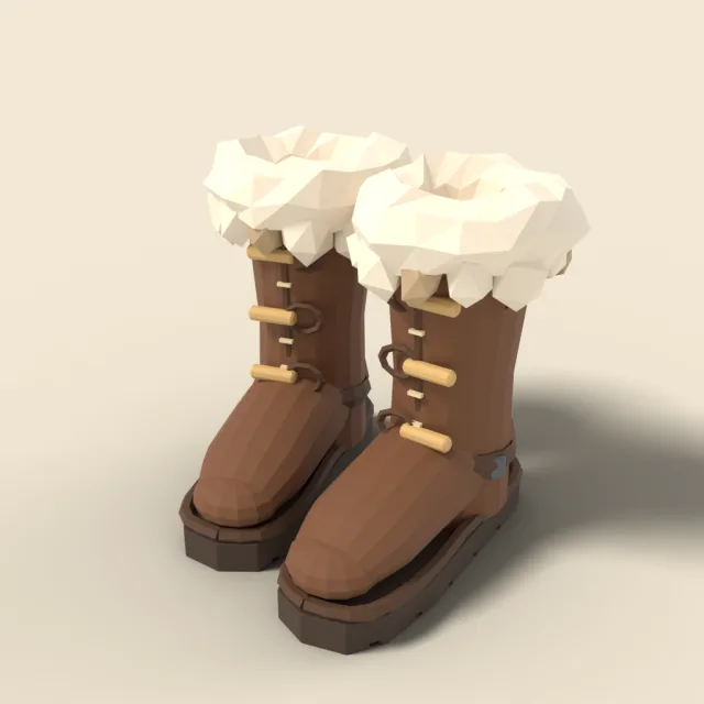 Fur-lined boots pair