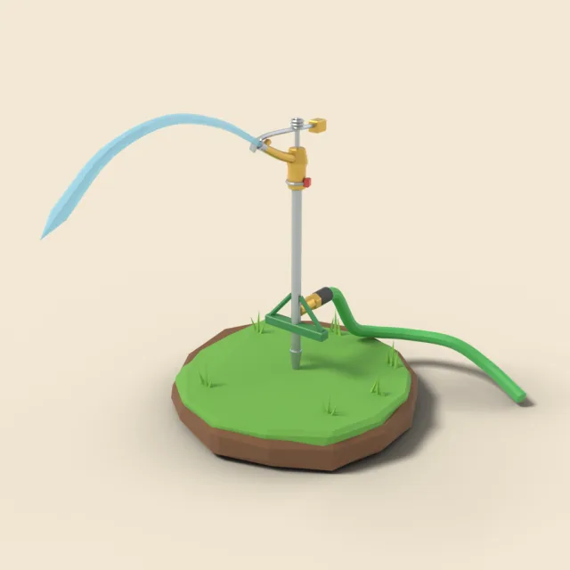 Garden sprinkler on stake