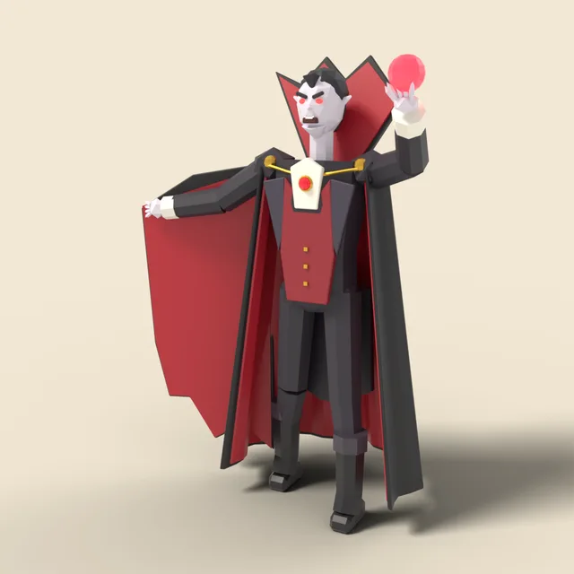Vampire lord with high-collar cape