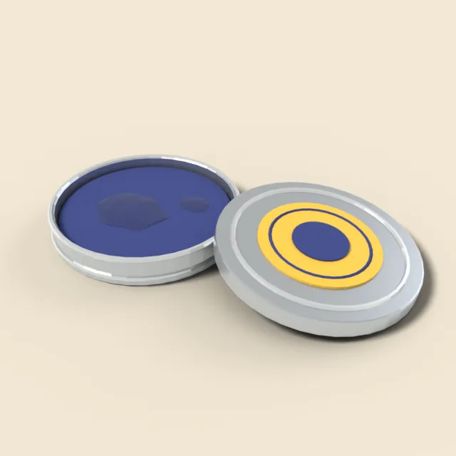Ink stamp pad in tin
