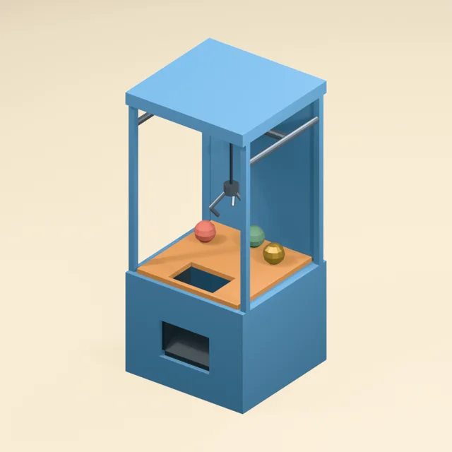 open_frame_claw_machine_supported_xy_gantry_claw_and_open_prize_chute