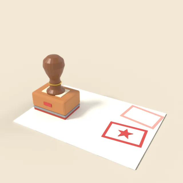 Rubber stamp with wooden knob