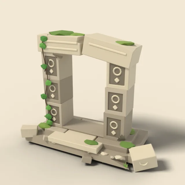 Ruined temple doorway frame