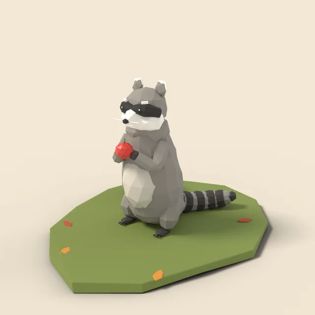 Raccoon on hind legs
