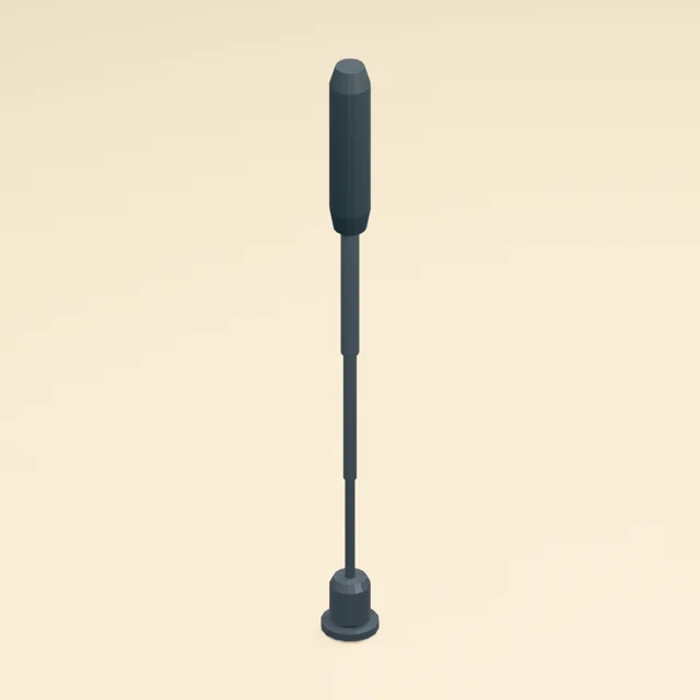 Telescoping magnetic pickup tool holding a steel washer