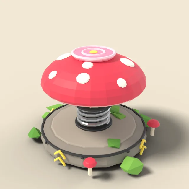 Bouncy mushroom jump pad