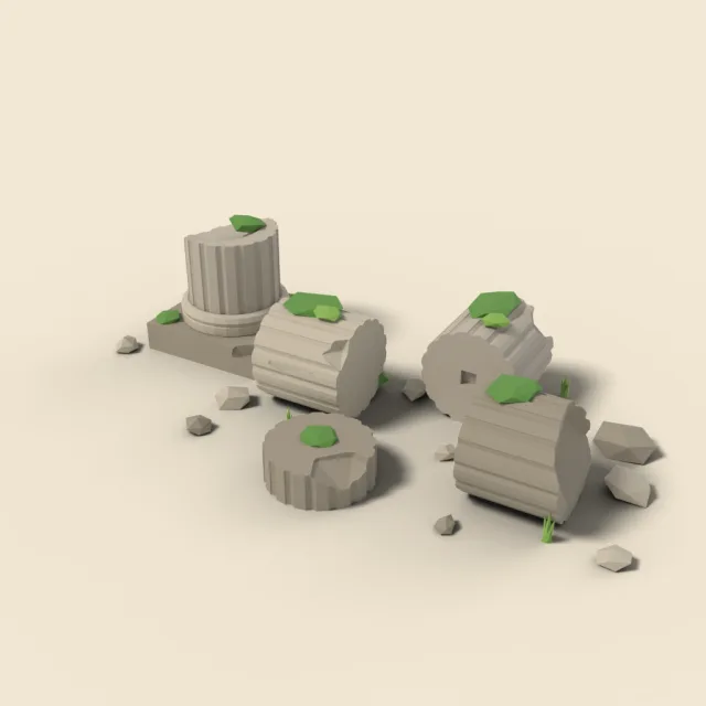 Fallen column segments