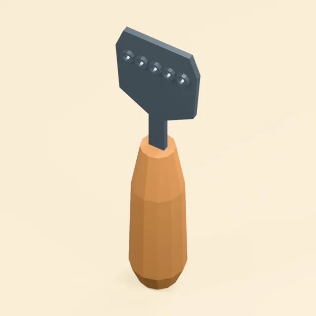 Five-eye citrus zester with raised cutting lips