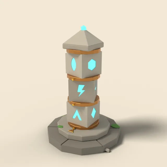 Rotating glyph pillar puzzle
