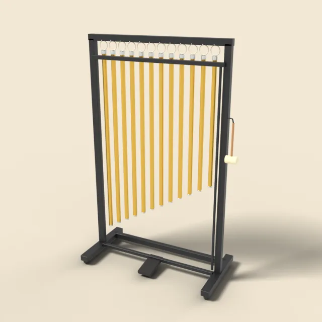 Tubular chimes on frame