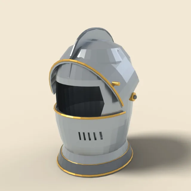 Close helm with visor raised