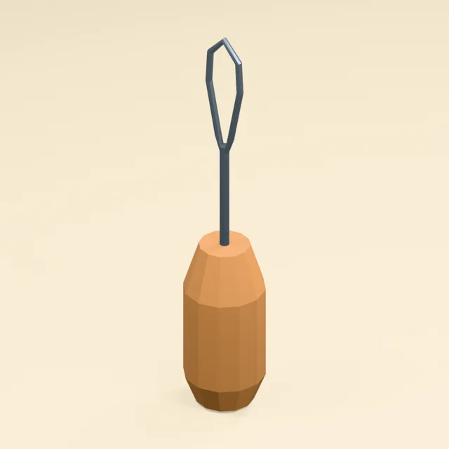 Dressing button hook with slender wire loop and palm grip