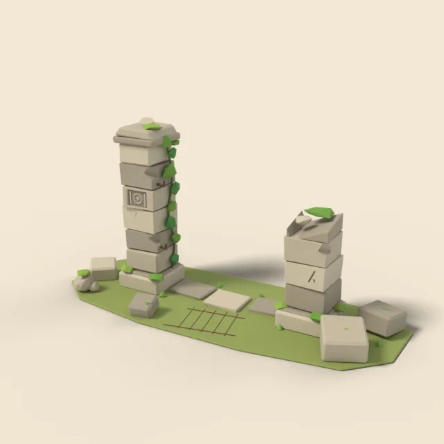 Ruined stone gate posts