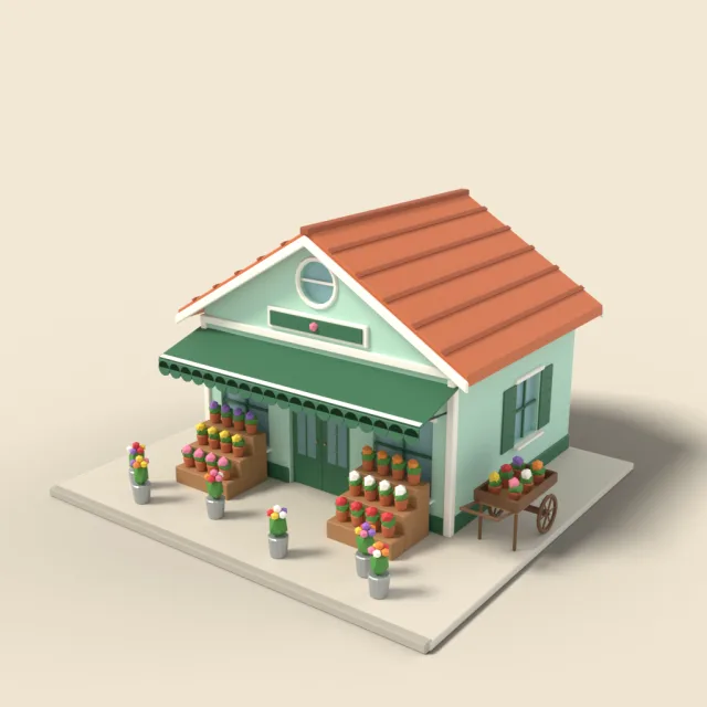 Flower shop with outdoor displays