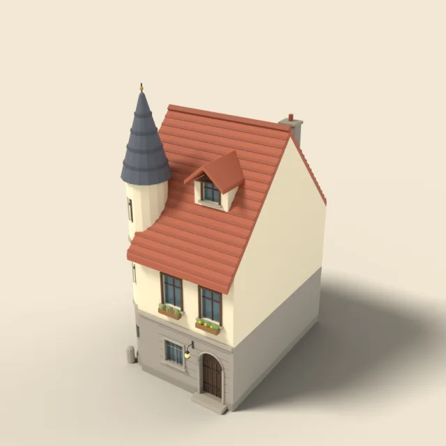 Corner townhouse with turret