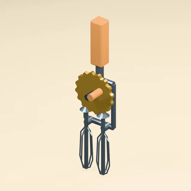 Hand-cranked geared twin egg beater