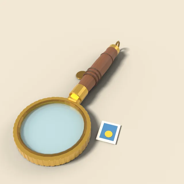 Magnifying glass with wooden handle