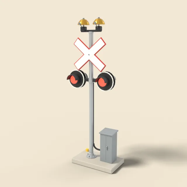 Railroad crossing signal with bells