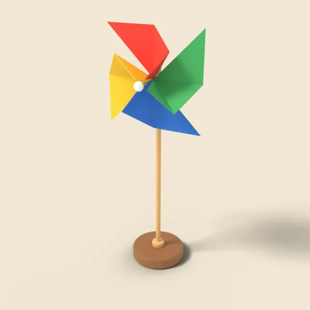 Paper pinwheel on a stick