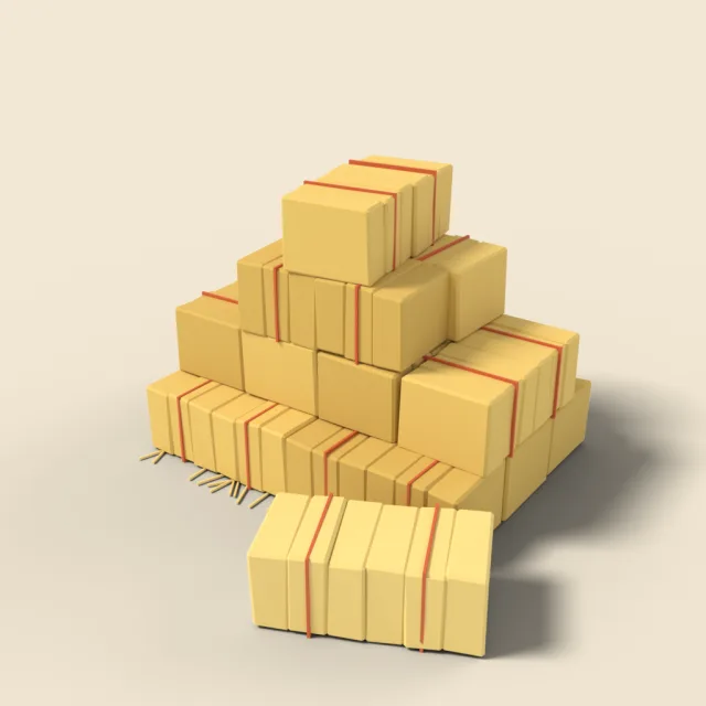 Square hay bale stack