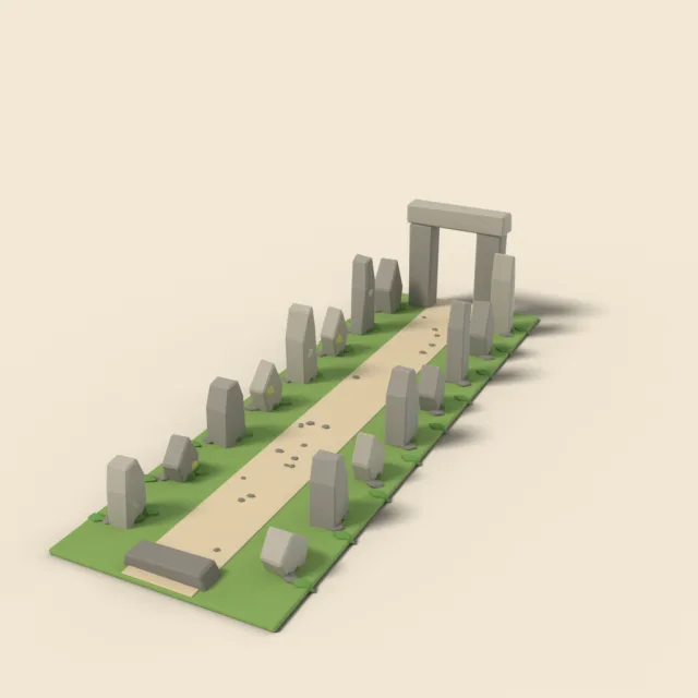 Stone row avenue of standing stones