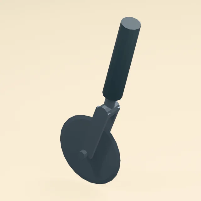 Fork-mounted pizza wheel