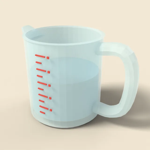 Glass measuring jug
