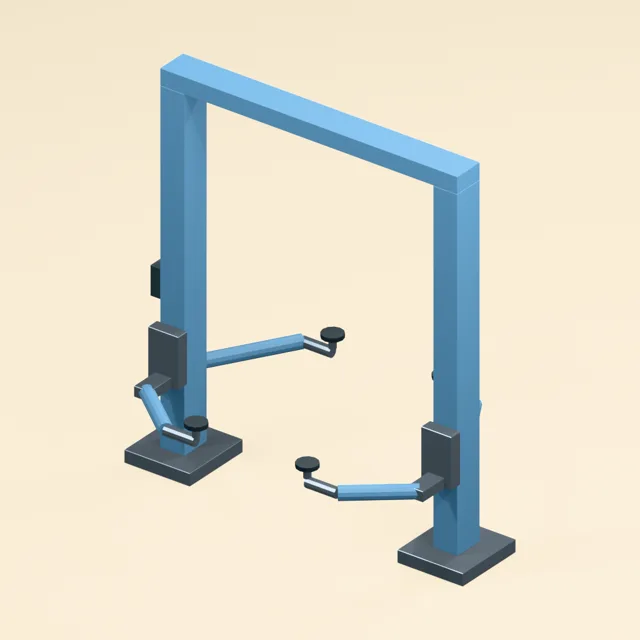 two_post_vehicle_lift_four_swing_arms_open_service_bay