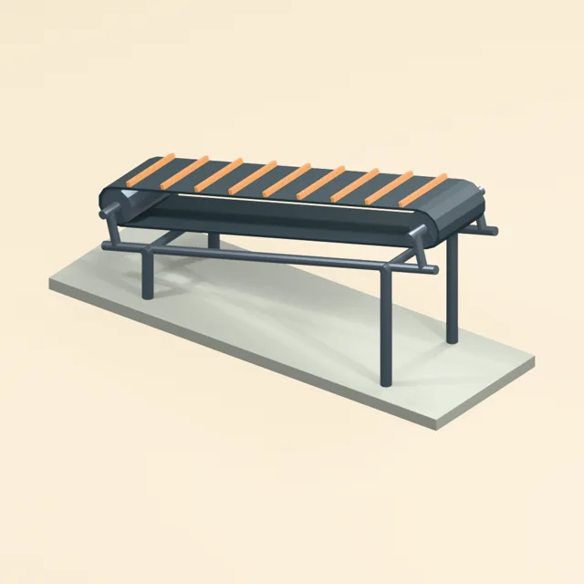 inclined_cleated_conveyor_closed_belt_loop_drums_external_trestles