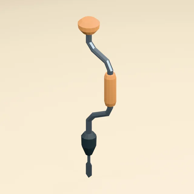 Crank brace with flat wood bit