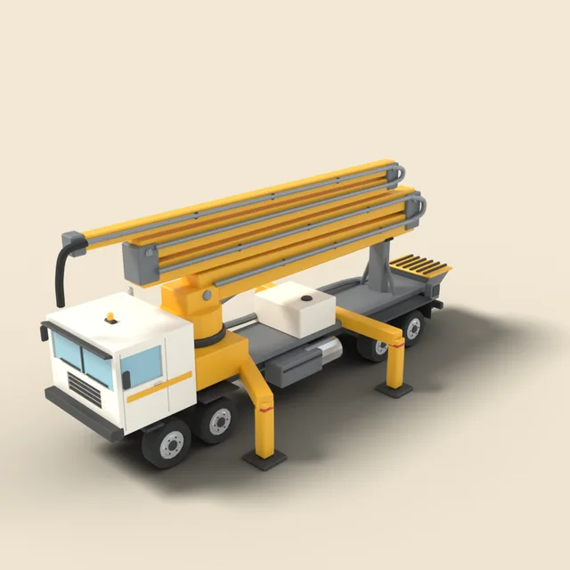 Concrete pump truck with boom
