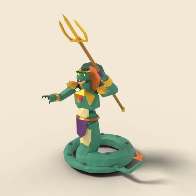 Naga serpent warrior with trident