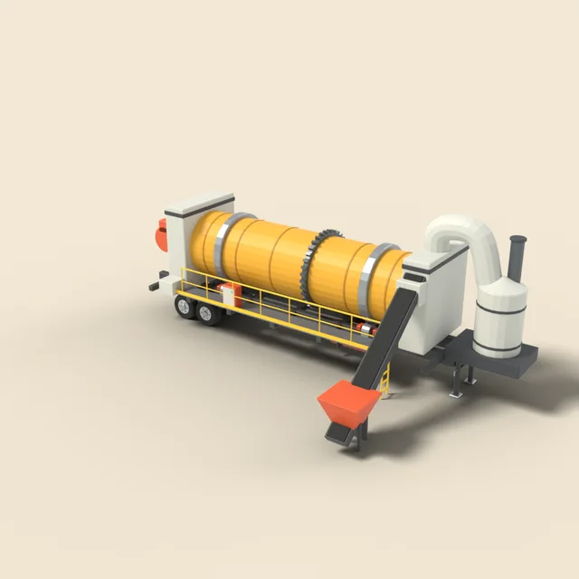 Mobile asphalt plant drum