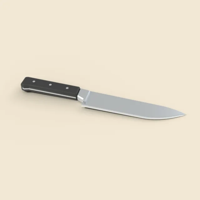 Chef knife with black handle