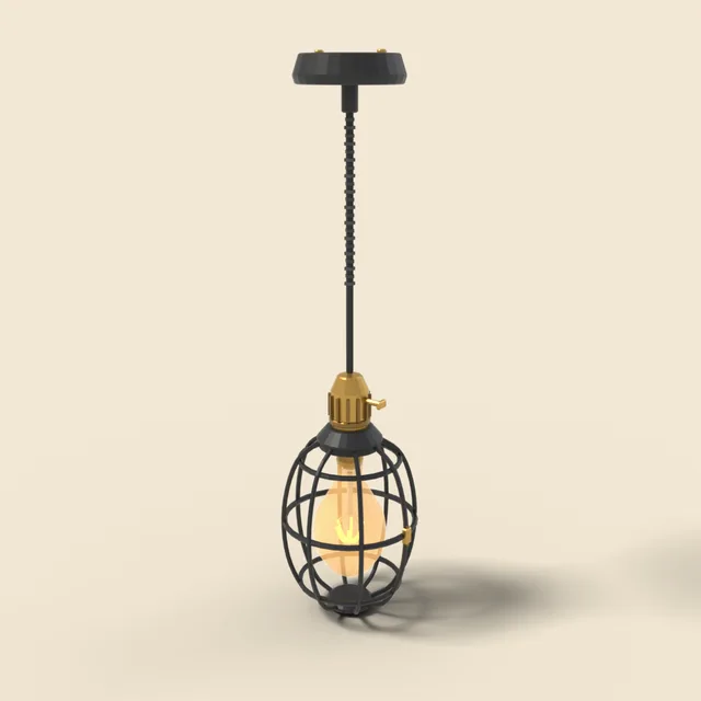Industrial cage pendant light