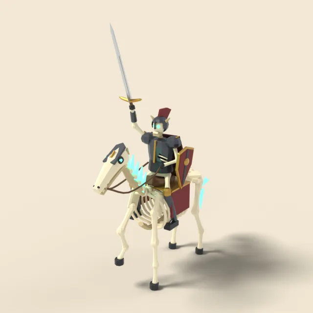 Skeleton knight on bone horse