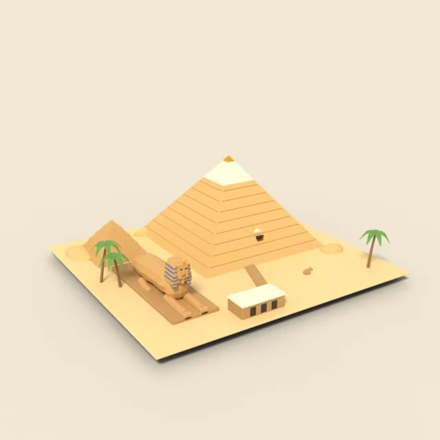 Egyptian pyramid with sphinx