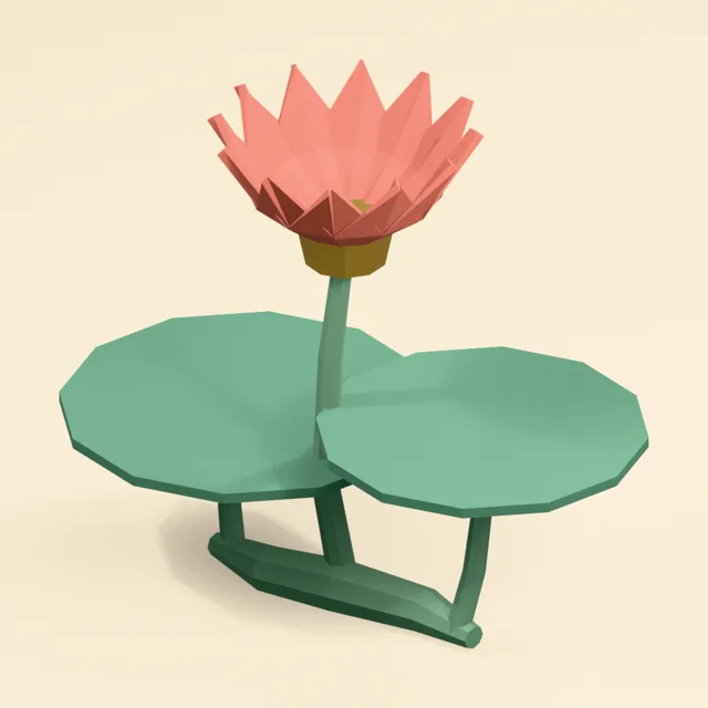 lotus_red_blossom_curved_stems_000