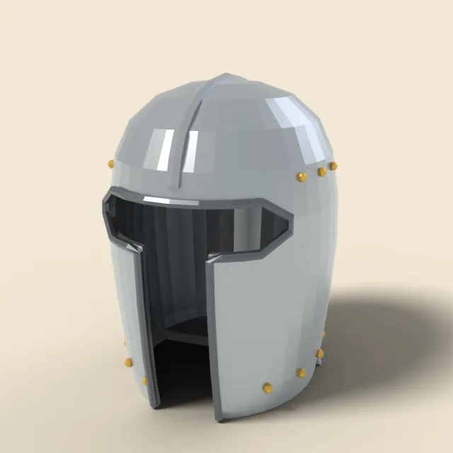 Barbute helmet with T shaped opening