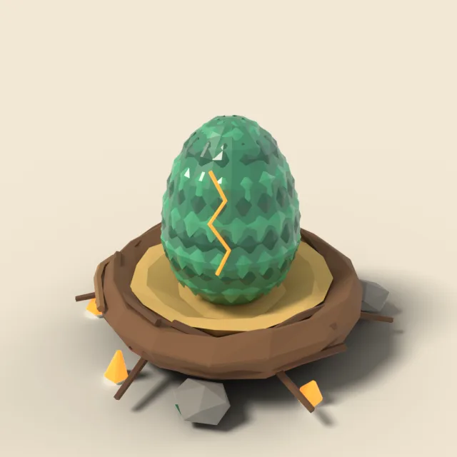 Dragon egg in nest