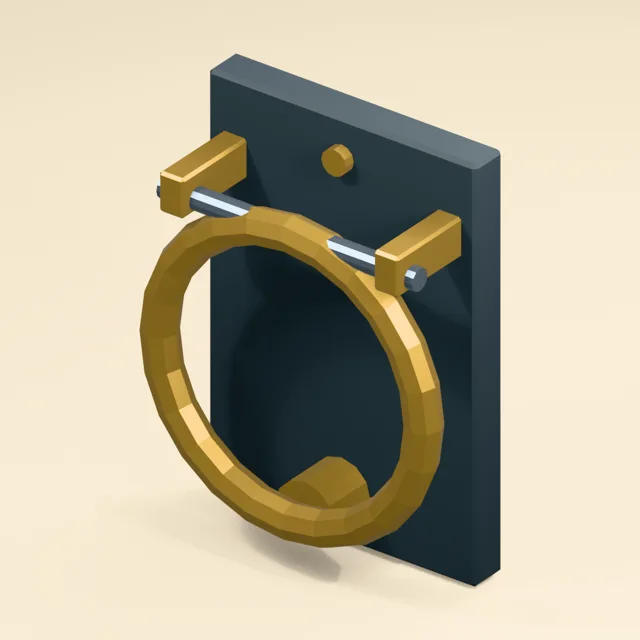 Ring door knocker with strike boss
