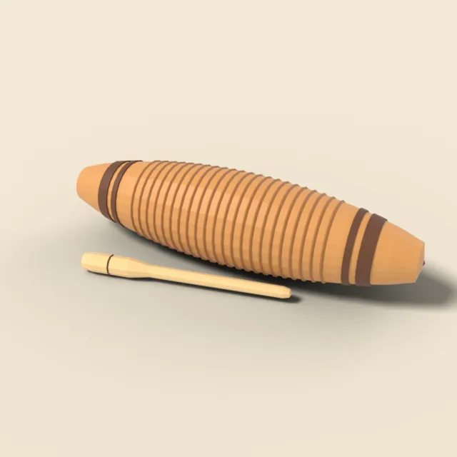 Wooden guiro scraper