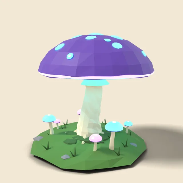Giant glowing fantasy mushroom