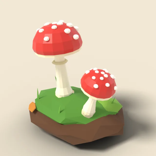 Red spotted toadstool pair