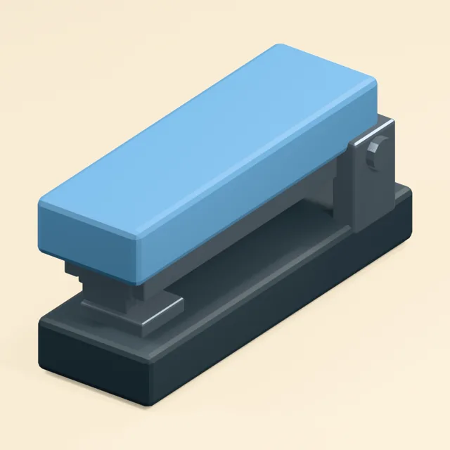 Hinged desktop stapler